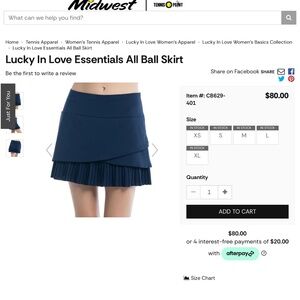 Lucky in Love teal tennis skirt size large